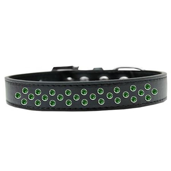 Unconditional Love Sprinkles Emerald Green Crystals Dog CollarBlack Size 12 UN811474
